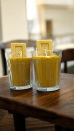 Femmora Handmade Masala Tea (Chai & Biscuit) Scented Candles in Glass Jar – Set of 2