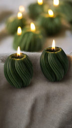 Femmora Handmade Luxury Swirl Ribbed Spiral Scented Candles – Set of 2