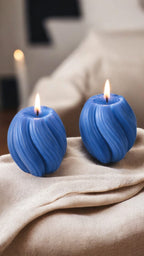 Femmora Handmade Luxury Swirl Ribbed Spiral Scented Candles – Set of 2
