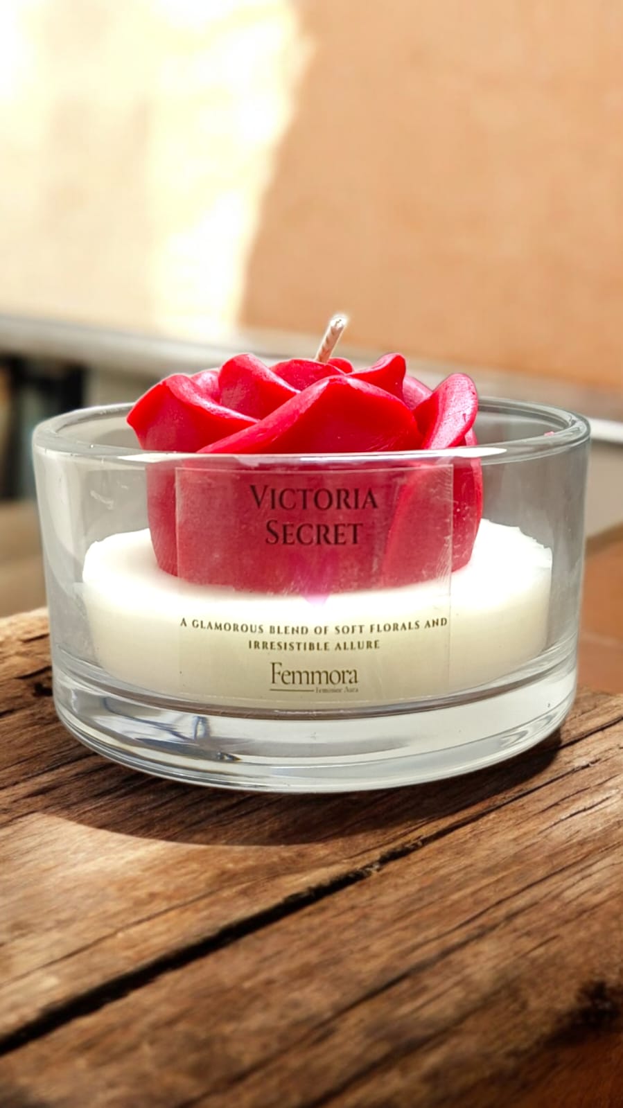 Femmora Handmade Floral, Fruity, Sandalwood Candles in Jar | White & Red Combination