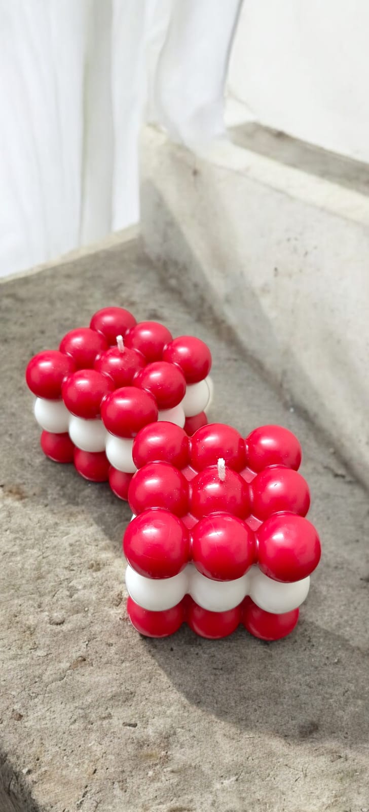 femmora candles bubble soy wax candle red white