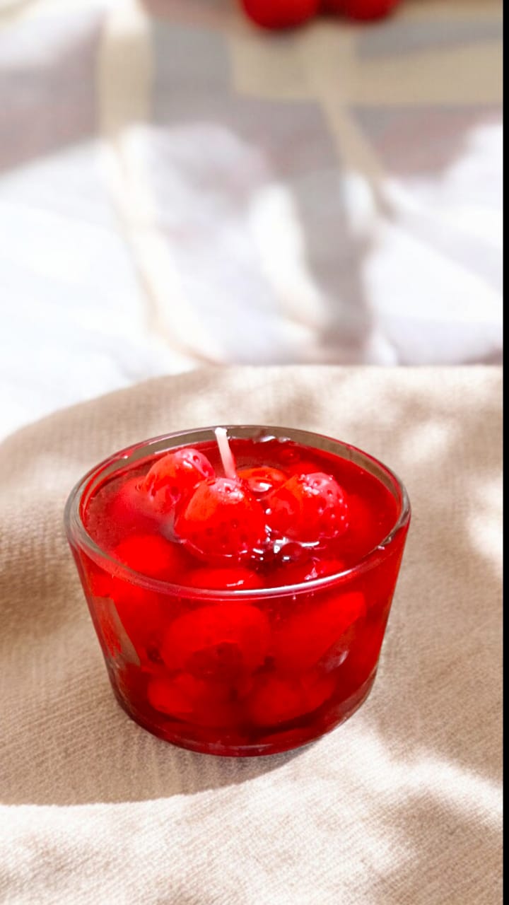 femmora candles gel candle melted strawberry