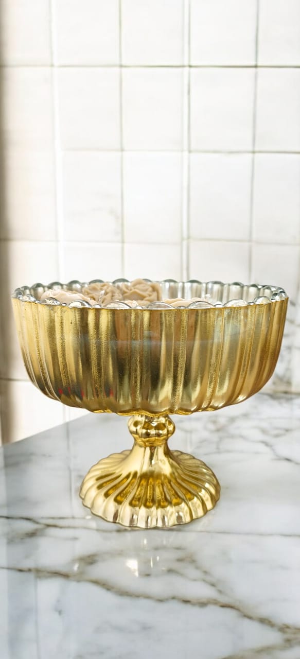 femmora candles luxury gold ribbed decorative jar home decor