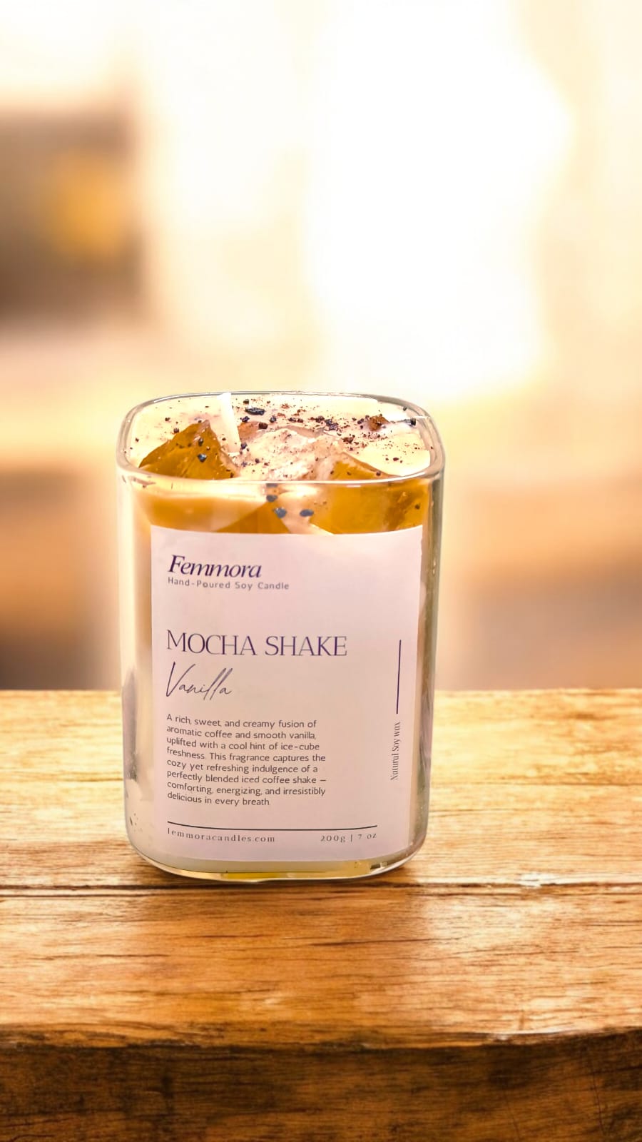 Femmora Handmade Latte Mocha Coffee Candle – Warm & Cozy Aroma