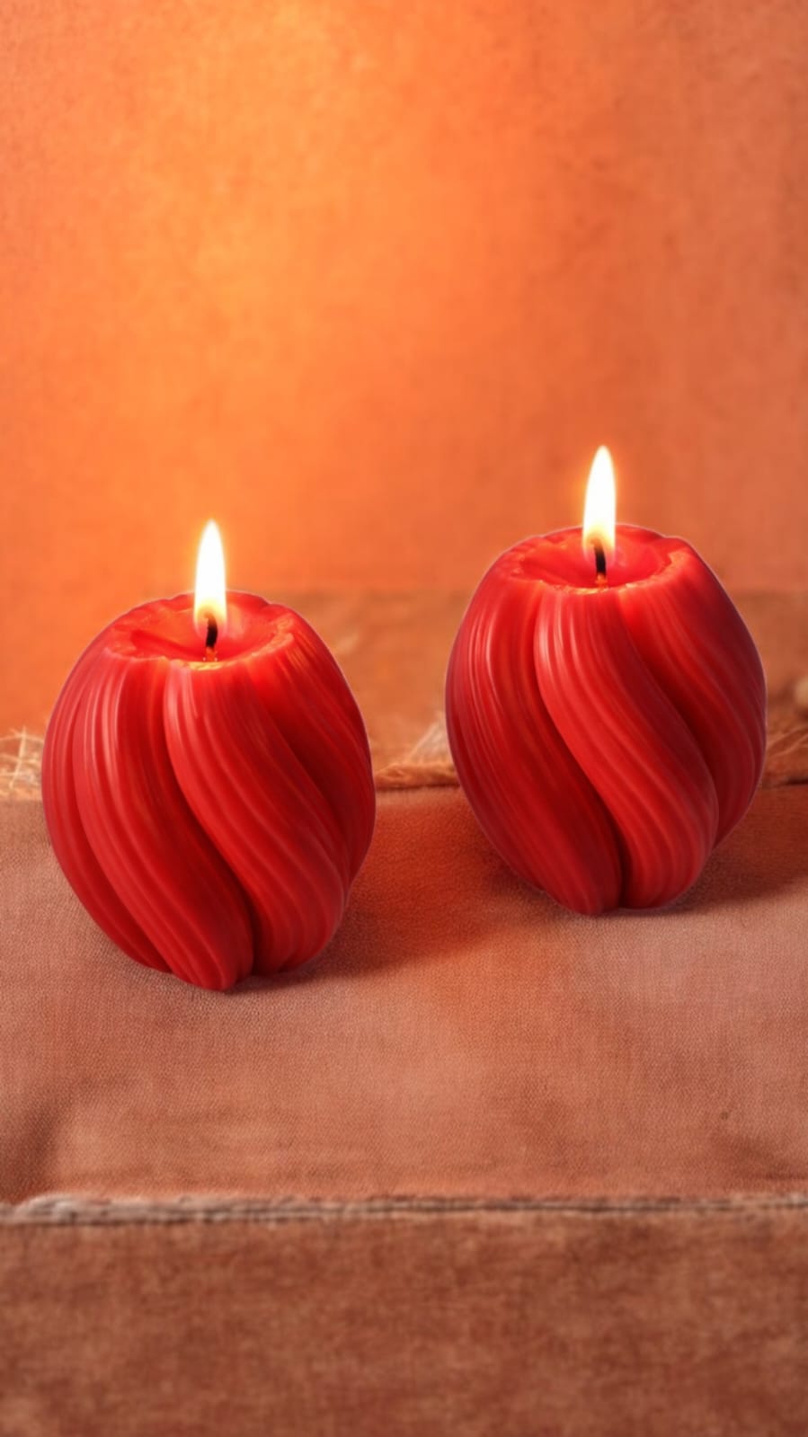 Femmora Handmade Luxury Swirl Ribbed Spiral Scented Candles – Set of 2