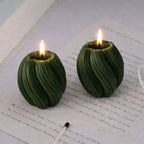 Femmora Handmade Luxury Swirl Ribbed Spiral Scented Candles – Set of 2