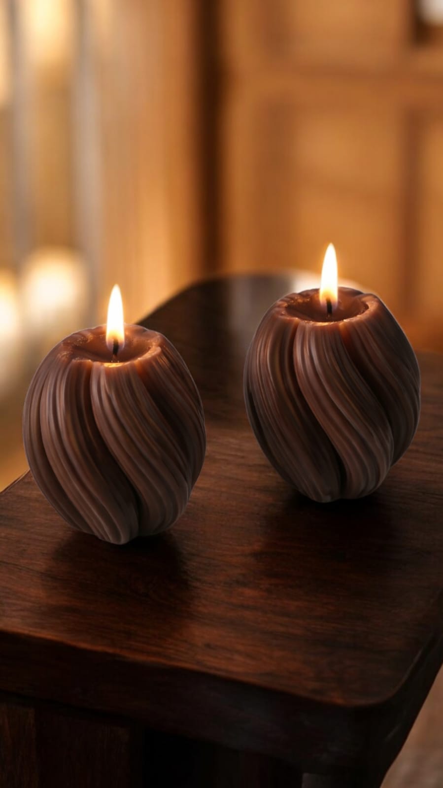 femmora candles swirl ribbed candle black oudh