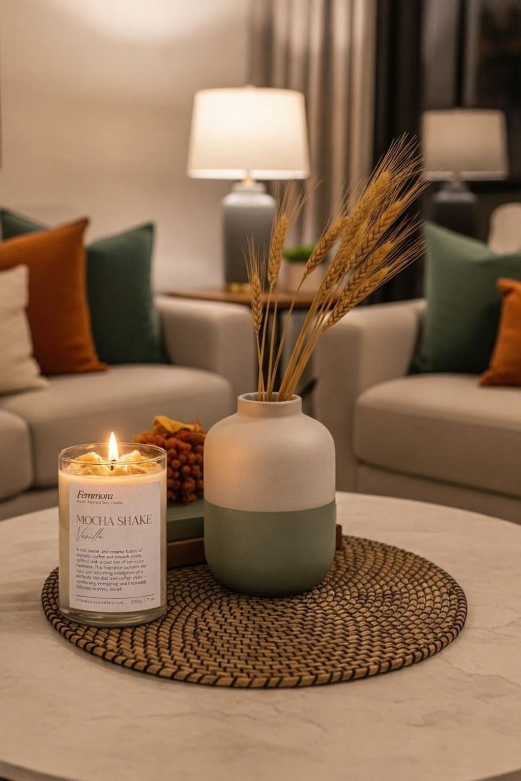 Femmora Handmade Latte Mocha Coffee Candle – Warm & Cozy Aroma