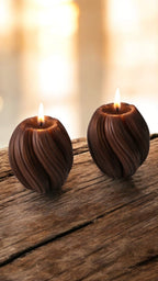 Femmora Handmade Luxury Swirl Ribbed Spiral Scented Candles – Set of 2