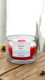 Femmora Handmade Premium Glass Bowl Flower Candle – Ocean Breeze | Home Décor & Gifting Candle