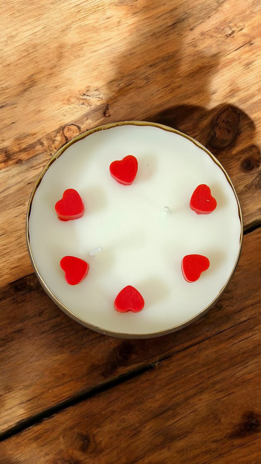 Femmora Handmade Red Heart Urli Festive Scented Candle | Long-Lasting Fragrance