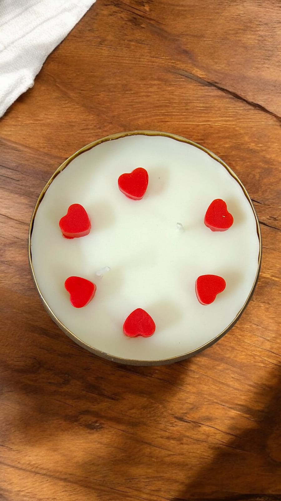 Femmora Handmade Red Heart Urli Festive Scented Candle | Long-Lasting Fragrance